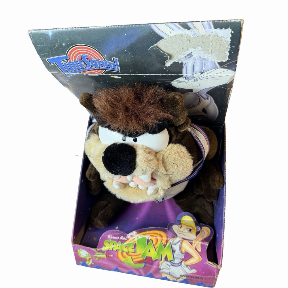 Tazmanian Devil Space Jam Tune Squad Plush Basketball Looney 10" Inch in Box 96